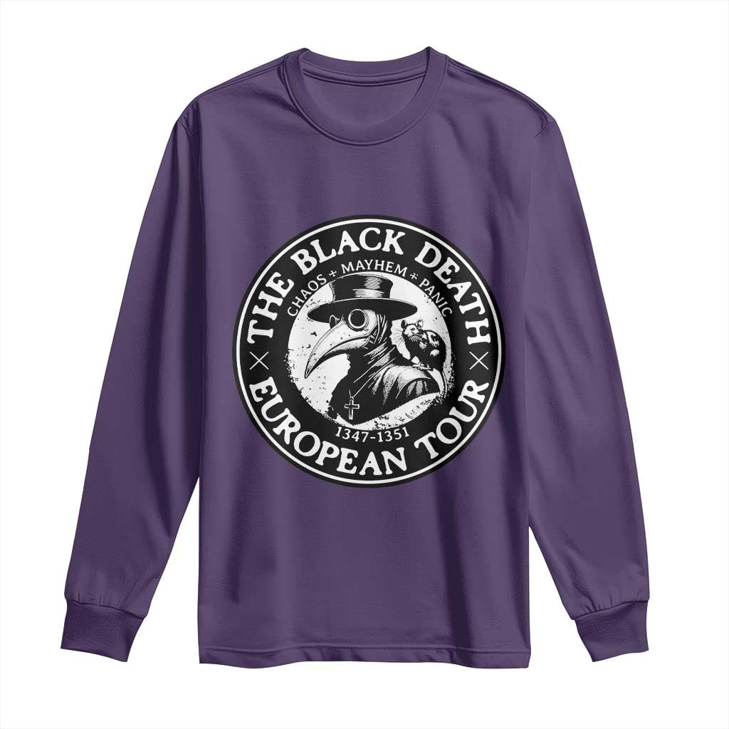 The Black Death European Tour 1347 Long Sleeve Shirt Funny Plague Doctor History Humor