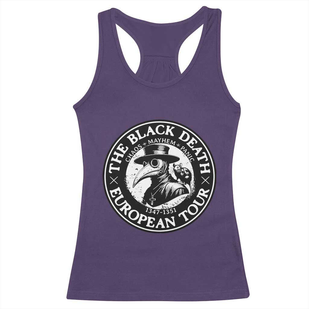 The Black Death European Tour 1347 Racerback Tank Top Funny Plague Doctor History Humor