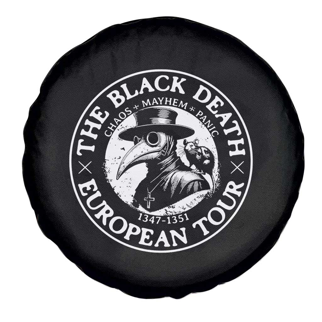 The Black Death European Tour 1347 Spare Tire Cover Funny Plague Doctor History Humor