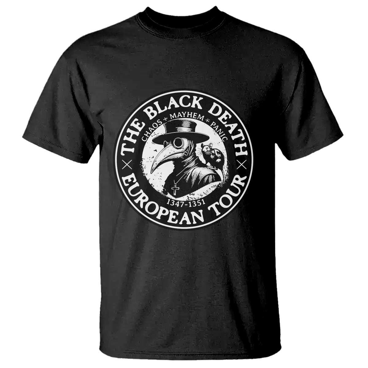The Black Death European Tour 1347 T Shirt Funny Plague Doctor History Humor