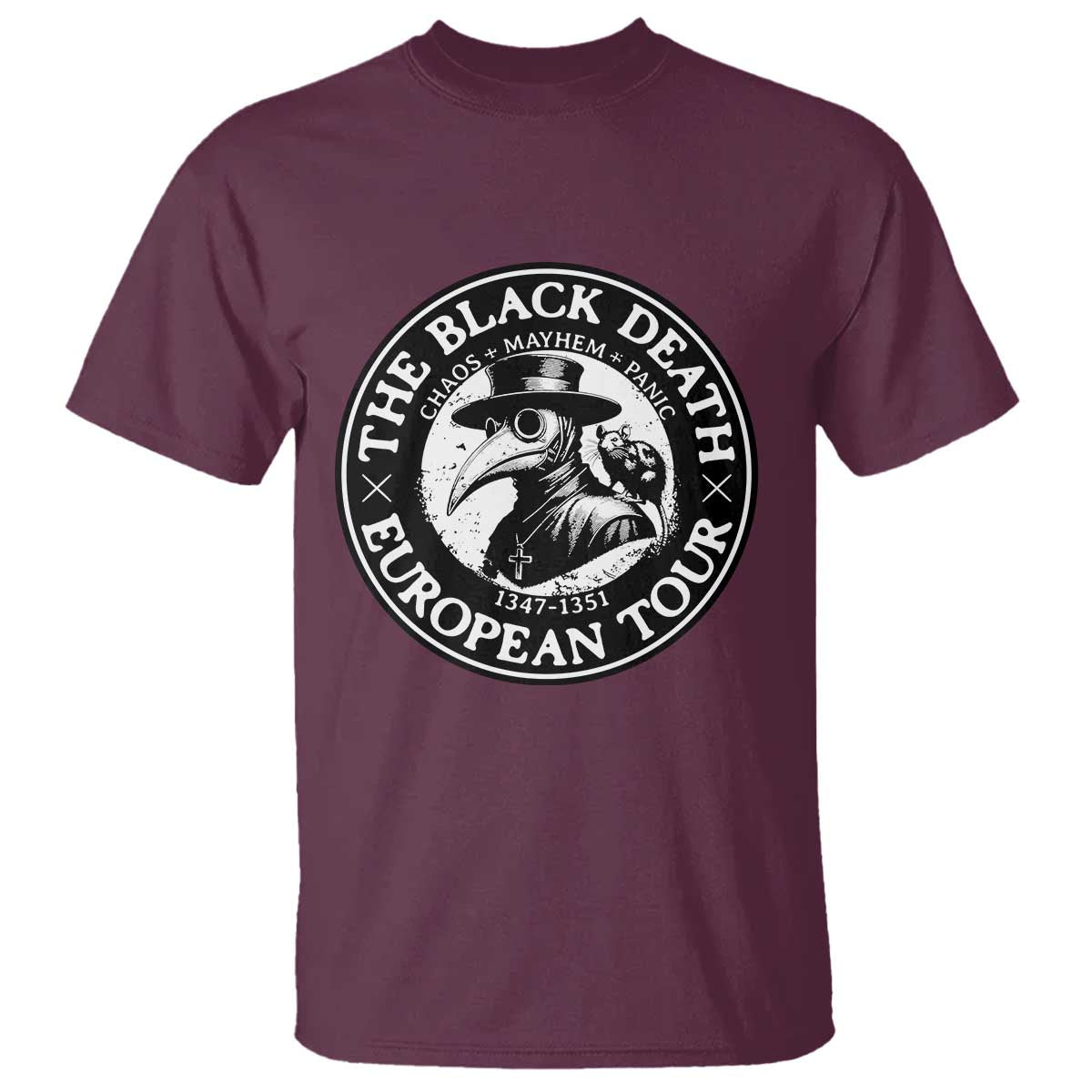 The Black Death European Tour 1347 T Shirt Funny Plague Doctor History Humor