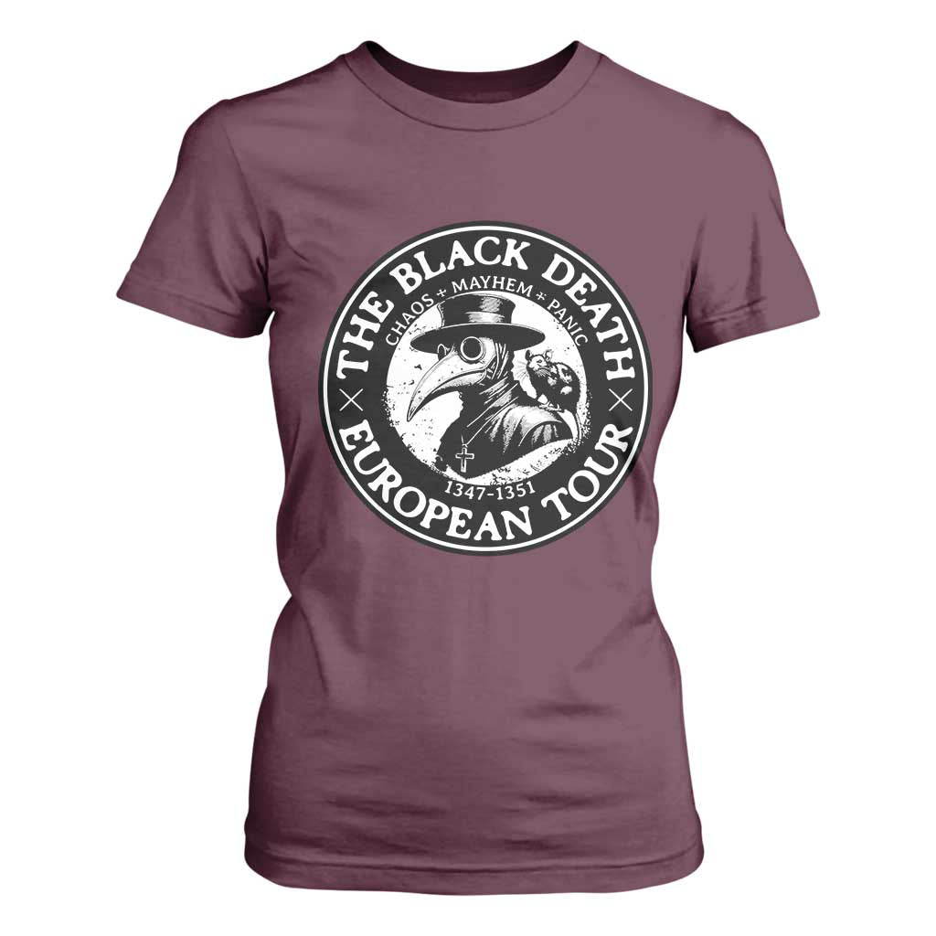 The Black Death European Tour 1347 T Shirt For Women Funny Plague Doctor History Humor