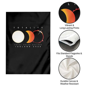 Iceland Total Solar Eclipse 2026 Totality Garden Flag Travel Souvenir Astronomy Geek Gift TS02 Print Your Wear