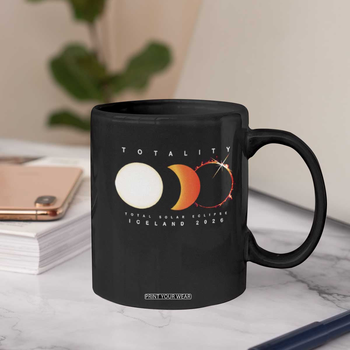 Iceland Total Solar Eclipse 2026 Totality Coffee Mug Travel Souvenir Astronomy Geek Gift TS02 Print Your Wear