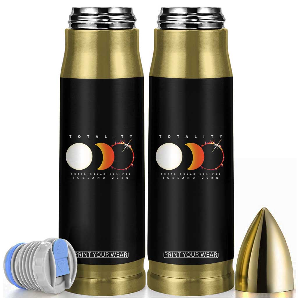 Iceland Total Solar Eclipse 2026 Totality Bullet Tumbler Travel Souvenir Astronomy Geek Gift TS02 Black Print Your Wear