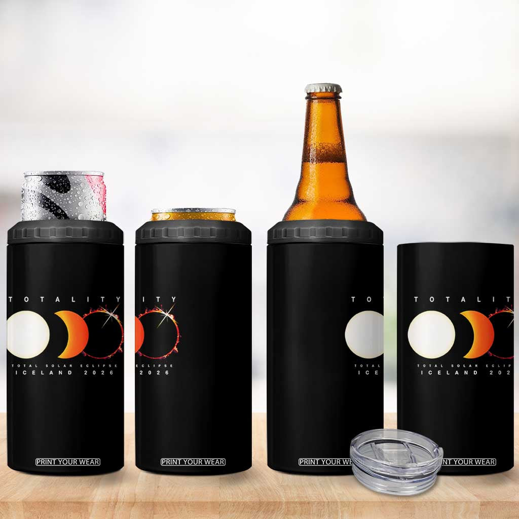 Iceland Total Solar Eclipse 2026 Totality 4 in 1 Can Cooler Tumbler Travel Souvenir Astronomy Geek Gift TS02 Print Your Wear