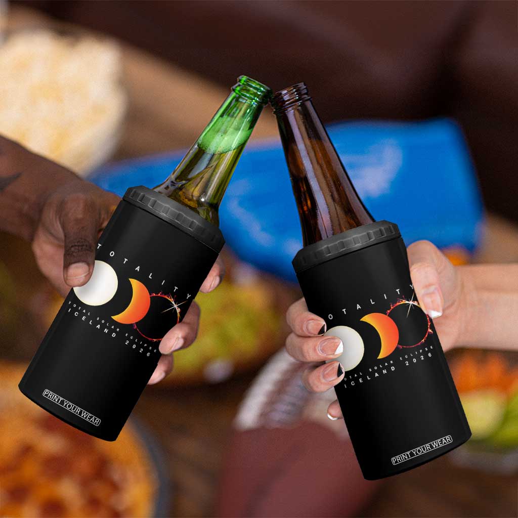 Iceland Total Solar Eclipse 2026 Totality 4 in 1 Can Cooler Tumbler Travel Souvenir Astronomy Geek Gift TS02 Print Your Wear