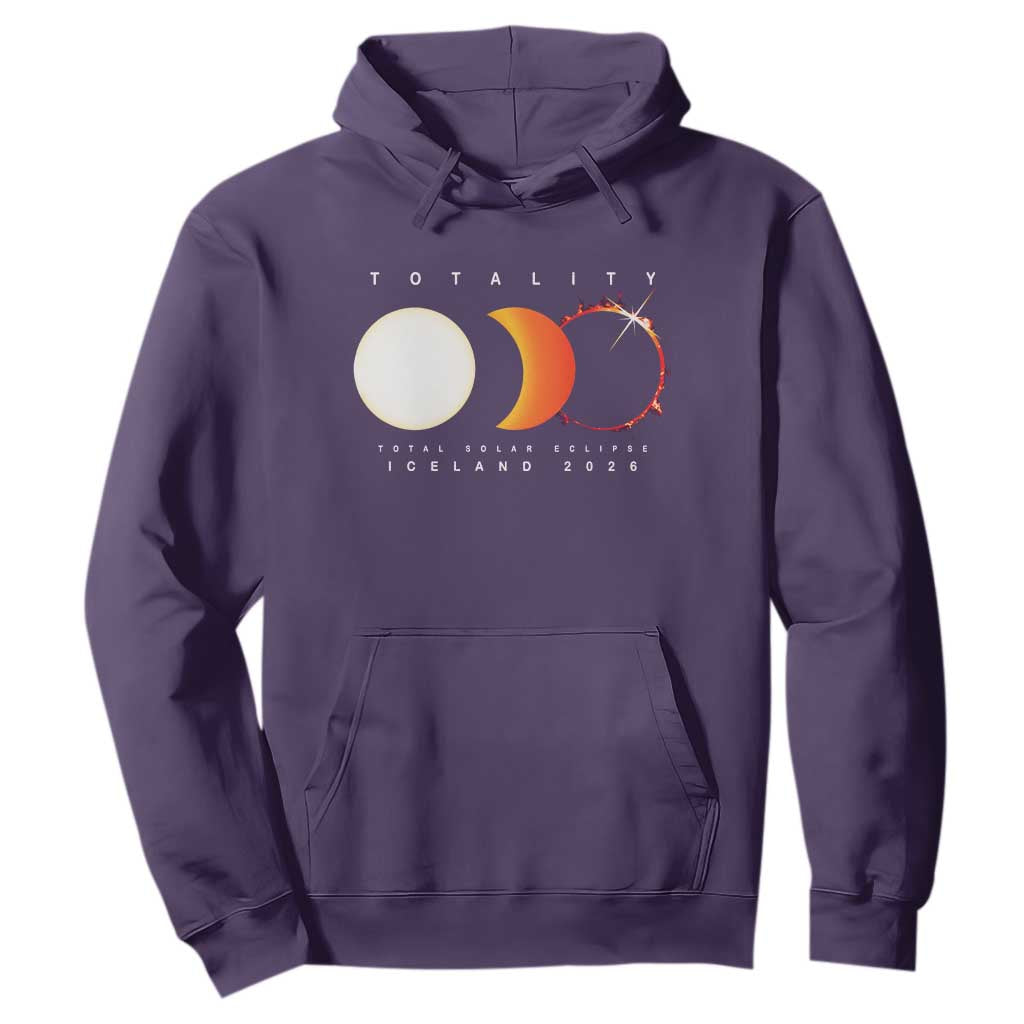 Iceland Total Solar Eclipse 2026 Totality Hoodie Travel Souvenir Astronomy Geek Gift TS02 Purple Print Your Wear