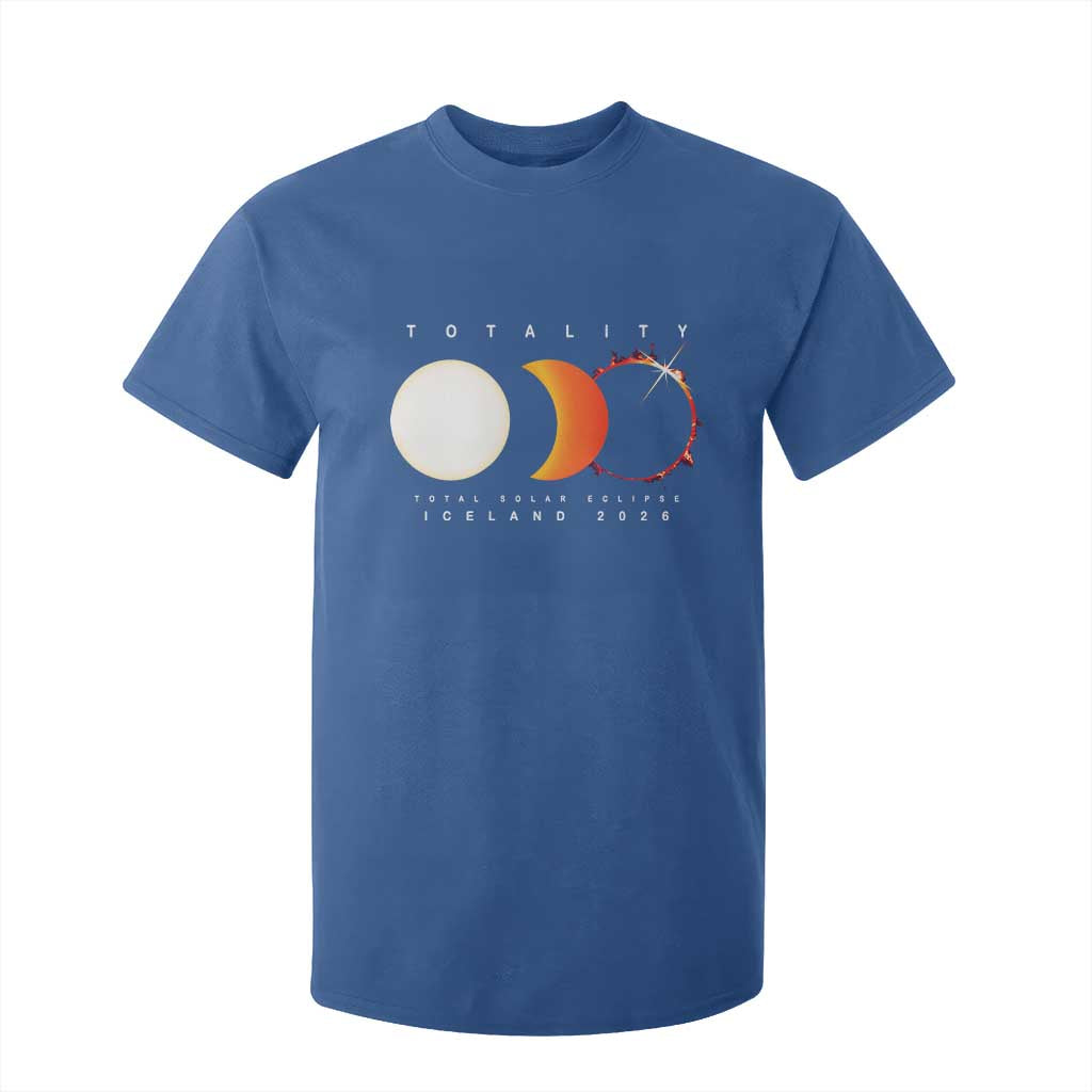 Iceland Total Solar Eclipse 2026 Totality T Shirt For Kid Travel Souvenir Astronomy Geek Gift TS02 Royal Blue Print Your Wear