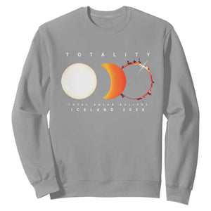 Iceland Total Solar Eclipse 2026 Totality Sweatshirt Travel Souvenir Astronomy Geek Gift TS02 Sport Gray Print Your Wear