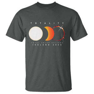 Iceland Total Solar Eclipse 2026 Totality T Shirt Travel Souvenir Astronomy Geek Gift TS02 Dark Heather Print Your Wear