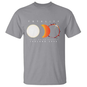 Iceland Total Solar Eclipse 2026 Totality T Shirt Travel Souvenir Astronomy Geek Gift TS02 Sport Gray Print Your Wear