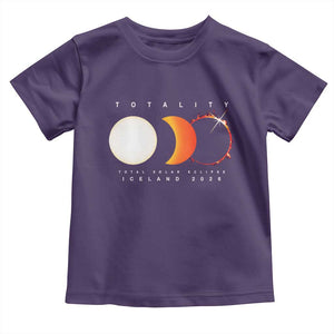 Iceland Total Solar Eclipse 2026 Totality Toddler T Shirt Travel Souvenir Astronomy Geek Gift TS02 Purple Print Your Wear