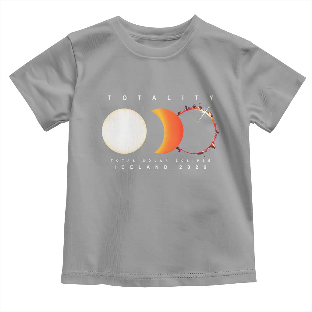 Iceland Total Solar Eclipse 2026 Totality Toddler T Shirt Travel Souvenir Astronomy Geek Gift TS02 Sport Gray Print Your Wear
