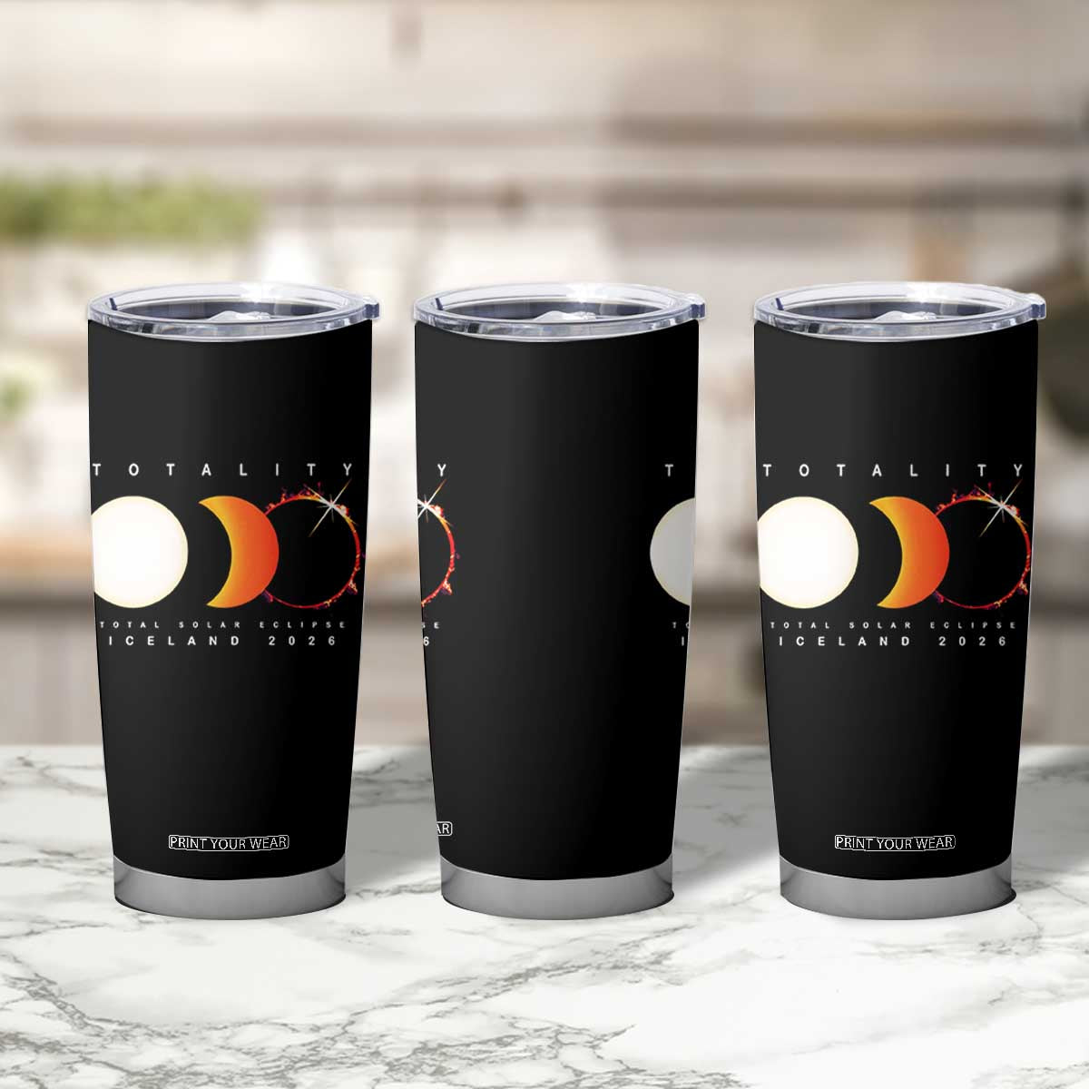Iceland Total Solar Eclipse 2026 Totality Tumbler Cup Travel Souvenir Astronomy Geek Gift TS02 Print Your Wear