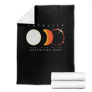 Greenland Total Solar Eclipse 2026 Totality Throw Blanket Travel Souvenir Astronomy Geek Gift TS02 Black Print Your Wear