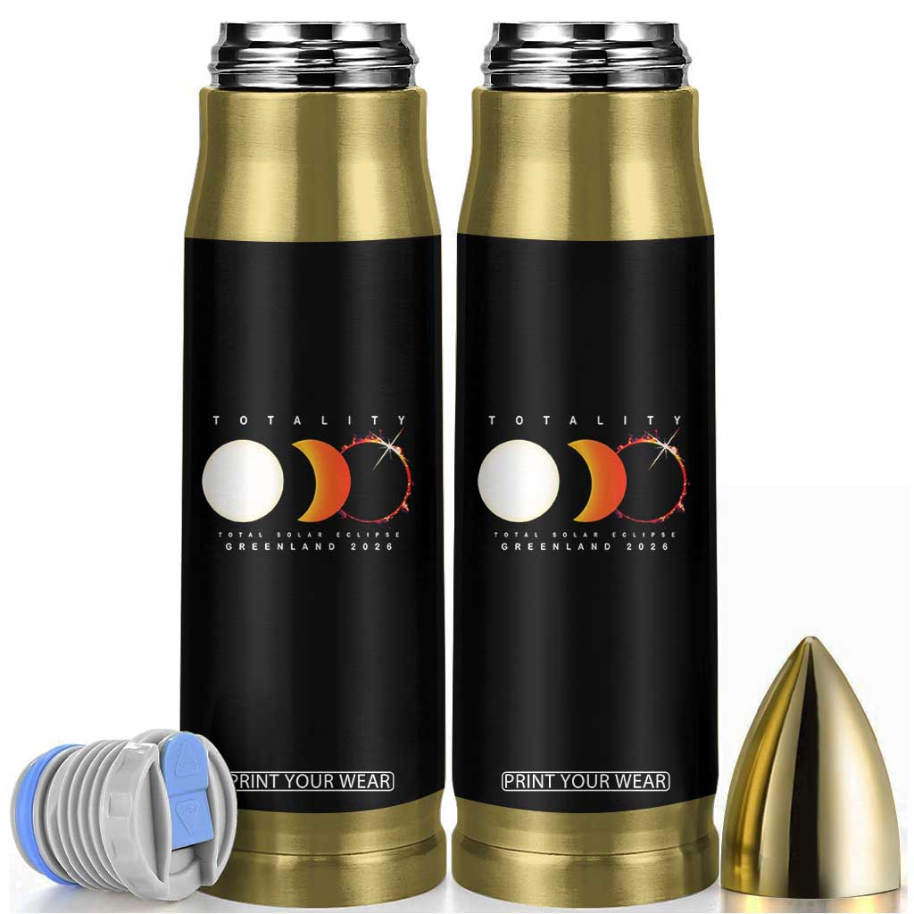 Greenland Total Solar Eclipse 2026 Totality Bullet Tumbler Travel Souvenir Astronomy Geek Gift TS02 Black Print Your Wear