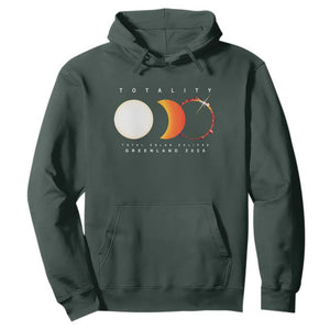 Greenland Total Solar Eclipse 2026 Totality Hoodie Travel Souvenir Astronomy Geek Gift TS02 Dark Forest Green Print Your Wear