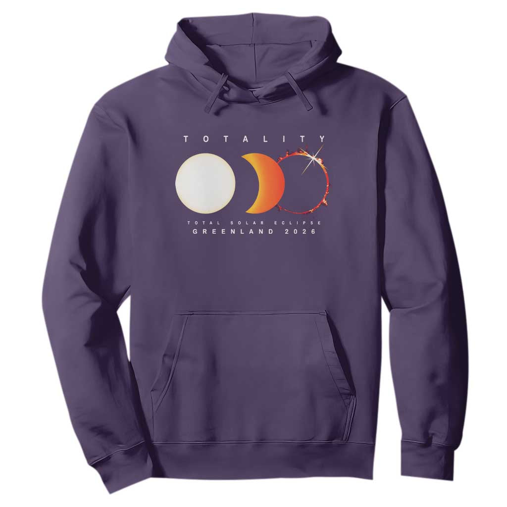 Greenland Total Solar Eclipse 2026 Totality Hoodie Travel Souvenir Astronomy Geek Gift TS02 Purple Print Your Wear