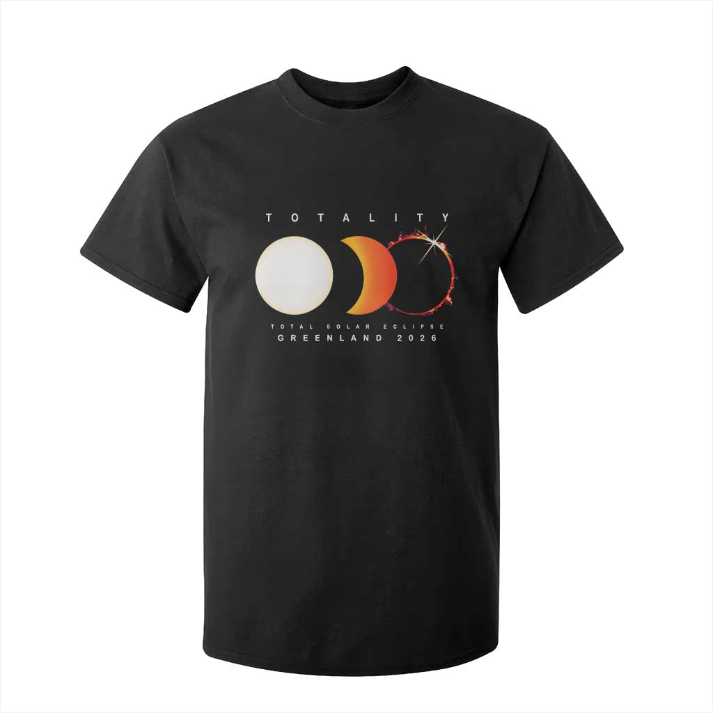 Greenland Total Solar Eclipse 2026 Totality T Shirt For Kid Travel Souvenir Astronomy Geek Gift TS02 Black Print Your Wear