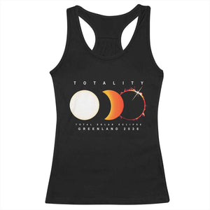 Greenland Total Solar Eclipse 2026 Totality Racerback Tank Top Travel Souvenir Astronomy Geek Gift TS02 Black Print Your Wear