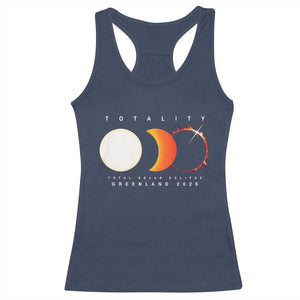 Greenland Total Solar Eclipse 2026 Totality Racerback Tank Top Travel Souvenir Astronomy Geek Gift TS02 Navy Print Your Wear