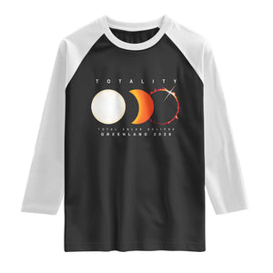 Greenland Total Solar Eclipse 2026 Totality Raglan Shirt Travel Souvenir Astronomy Geek Gift TS02 Black White Print Your Wear
