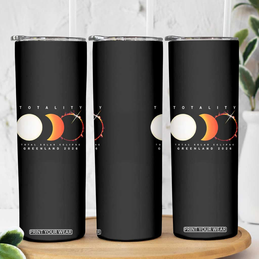 Greenland Total Solar Eclipse 2026 Totality Skinny Tumbler Travel Souvenir Astronomy Geek Gift TS02 Print Your Wear