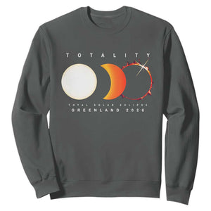 Greenland Total Solar Eclipse 2026 Totality Sweatshirt Travel Souvenir Astronomy Geek Gift TS02 Dark Heather Print Your Wear