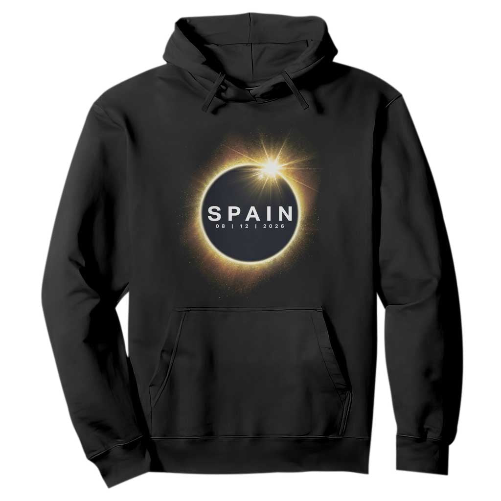 Spain Total Solar Eclipse 2026 Hoodie Path of Totality Astronomy Gift TS02 Black Print Your Wear