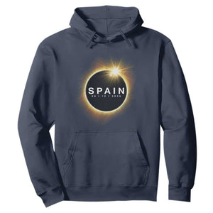 Spain Total Solar Eclipse 2026 Hoodie Path of Totality Astronomy Gift TS02 Navy Print Your Wear