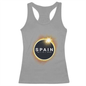Spain Total Solar Eclipse 2026 Racerback Tank Top Path of Totality Astronomy Gift TS02 Sport Gray Print Your Wear