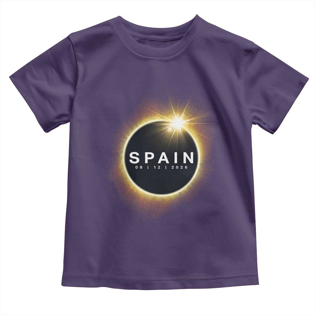 Spain Total Solar Eclipse 2026 Toddler T Shirt Path of Totality Astronomy Gift TS02 Purple Print Your Wear