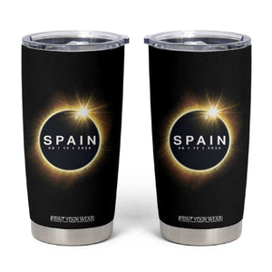 Spain Total Solar Eclipse 2026 Tumbler Cup Path of Totality Astronomy Gift TS02 Black Print Your Wear