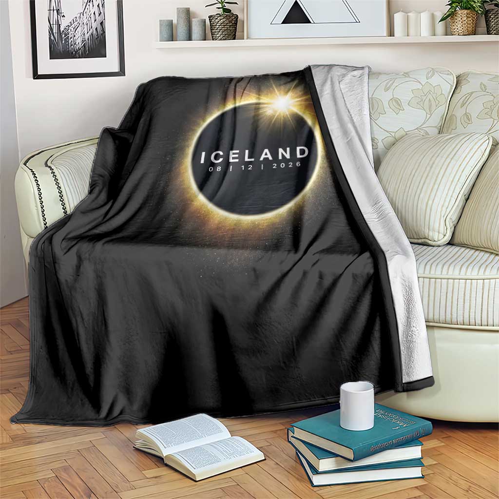 Iceland Total Solar Eclipse 2026 Throw Blanket Path of Totality Astronomy Gift TS02 Print Your Wear
