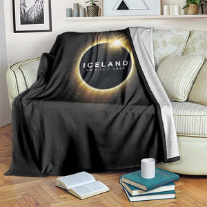 Iceland Total Solar Eclipse 2026 Throw Blanket Path of Totality Astronomy Gift TS02 Print Your Wear