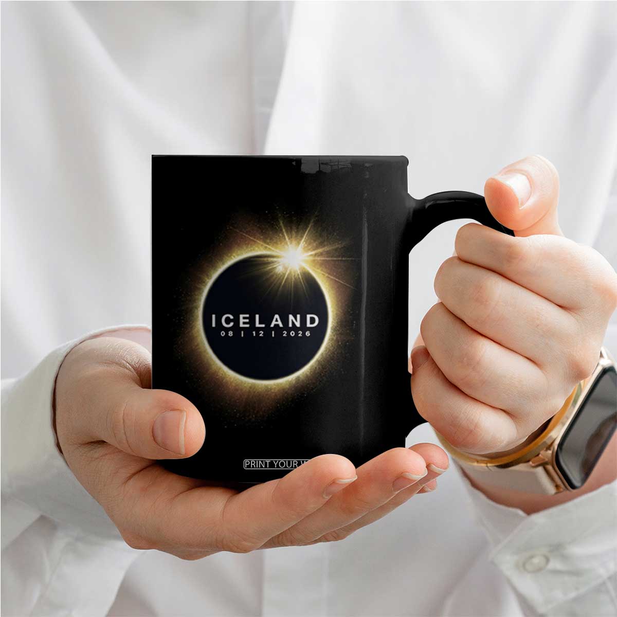 Iceland Total Solar Eclipse 2026 Coffee Mug Path of Totality Astronomy Gift TS02 Print Your Wear