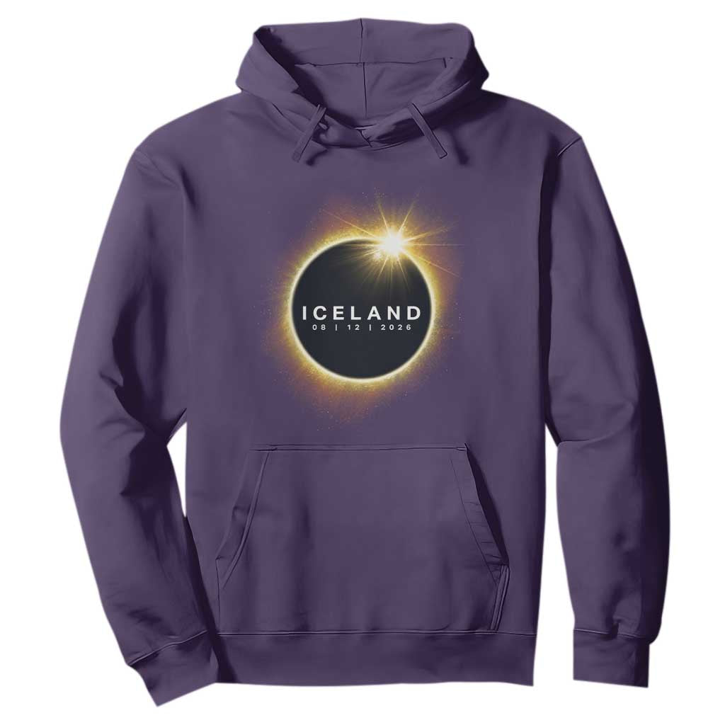 Iceland Total Solar Eclipse 2026 Hoodie Path of Totality Astronomy Gift TS02 Purple Print Your Wear
