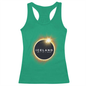 Iceland Total Solar Eclipse 2026 Racerback Tank Top Path of Totality Astronomy Gift TS02 Irish Green Print Your Wear