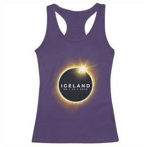 Iceland Total Solar Eclipse 2026 Racerback Tank Top Path of Totality Astronomy Gift TS02 Purple Print Your Wear