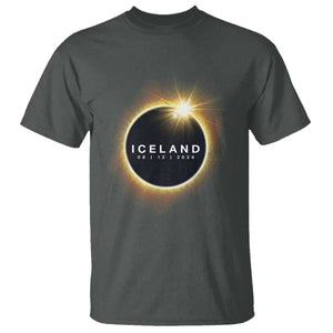 Iceland Total Solar Eclipse 2026 T Shirt Path of Totality Astronomy Gift TS02 Dark Heather Print Your Wear