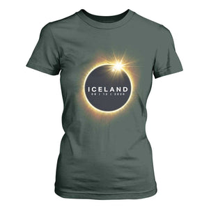 Iceland Total Solar Eclipse 2026 T Shirt For Women Path of Totality Astronomy Gift TS02 Dark Forest Green Print Your Wear