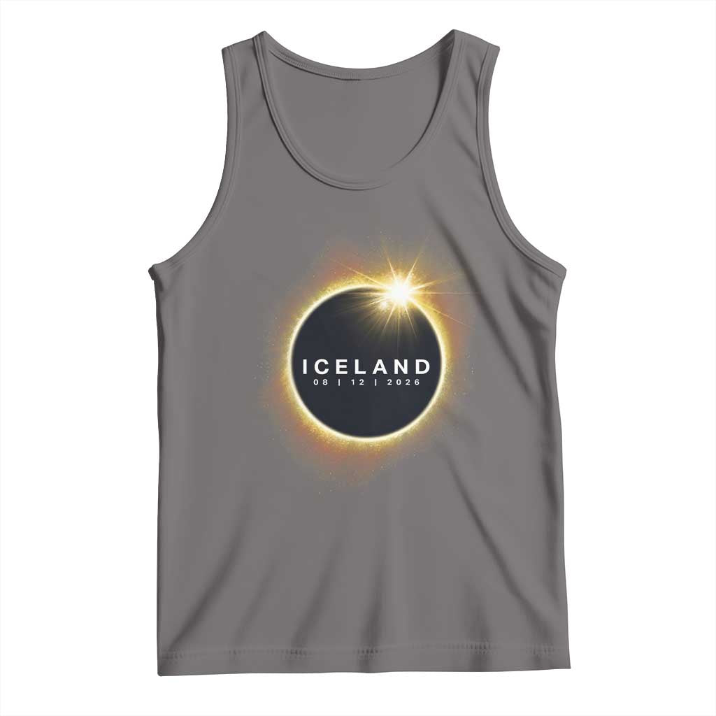 Iceland Total Solar Eclipse 2026 Tank Top Path of Totality Astronomy Gift TS02 Deep Heather Print Your Wear