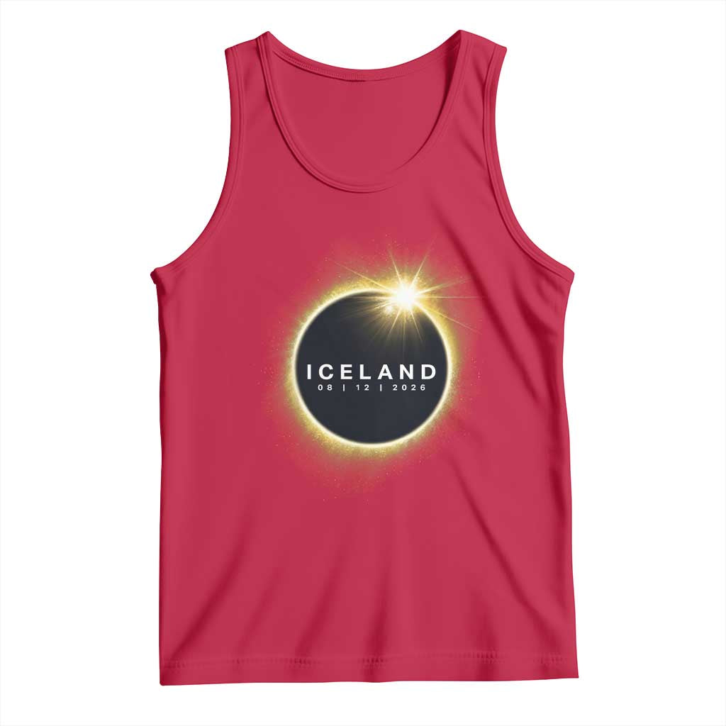 Iceland Total Solar Eclipse 2026 Tank Top Path of Totality Astronomy Gift TS02 Red Print Your Wear
