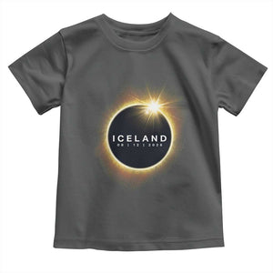 Iceland Total Solar Eclipse 2026 Toddler T Shirt Path of Totality Astronomy Gift TS02 Dark Heather Print Your Wear