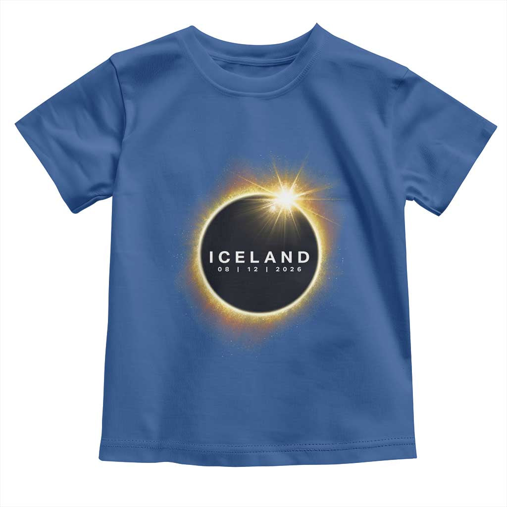 Iceland Total Solar Eclipse 2026 Toddler T Shirt Path of Totality Astronomy Gift TS02 Royal Blue Print Your Wear