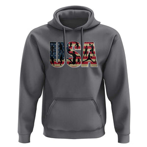 USA American Flag Basketball Hoodie For Sports Enthusiast TS02 Charcoal Print Your Wear