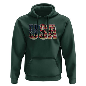 USA American Flag Basketball Hoodie For Sports Enthusiast TS02 Dark Forest Green Print Your Wear