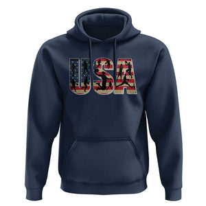 USA American Flag Basketball Hoodie For Sports Enthusiast TS02 Navy Print Your Wear