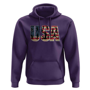 USA American Flag Basketball Hoodie For Sports Enthusiast TS02 Purple Print Your Wear